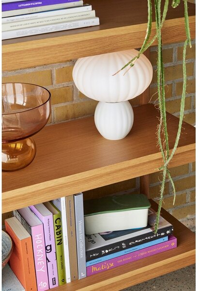 Biała szklana lampa stołowa (wysokość 28 cm) Kumu – Hübsch