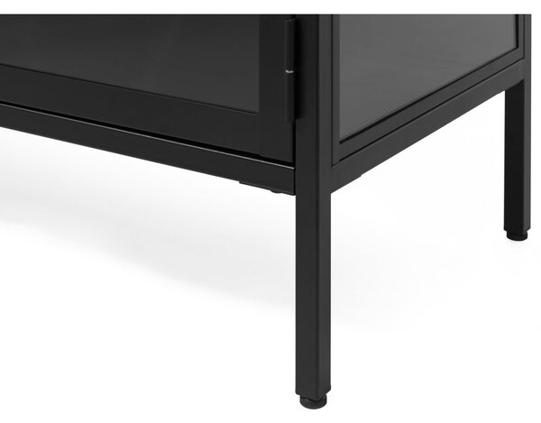 Czarna metalowa witryna 90x190 cm Carmel – Unique Furniture