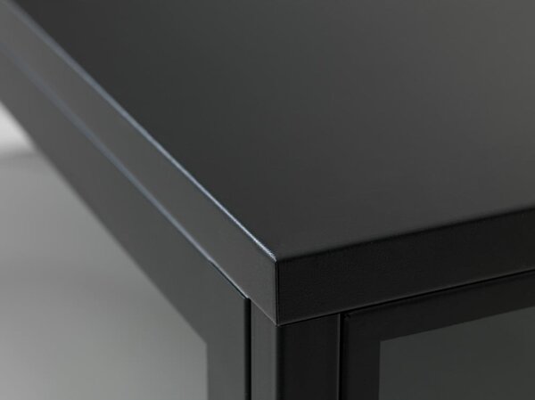 Czarna metalowa witryna 90x190 cm Carmel – Unique Furniture