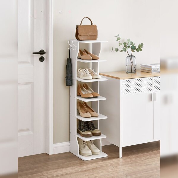 Półka na buty CINDY, 6 poziomów, 30x26,4x110,4 cm, biała Vasagle