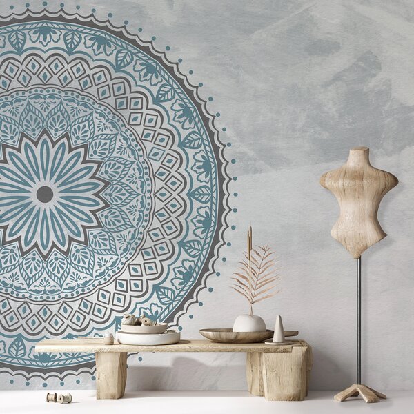 Fototapeta Niebiesko-szara mandala, Fototapety Faktury, Popularne Fototapety, u98495v2 - Tapeko.pl