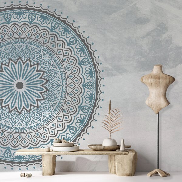 Fototapeta Niebiesko-szara mandala, Fototapety Faktury, Popularne Fototapety, u98495v2 - Tapeko.pl