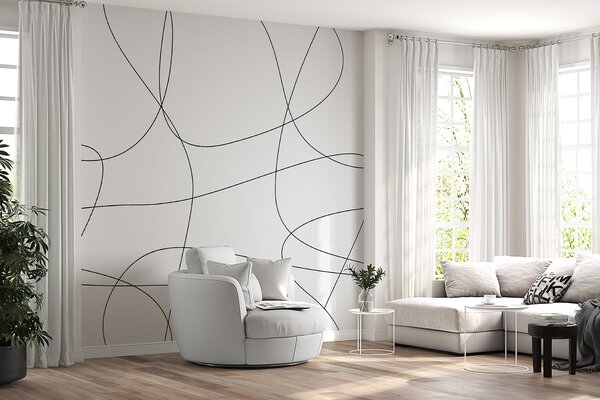Fototapeta Czarne linie na białym tle, Fototapety Geometryczne, Popularne Fototapety, u98563 - Tapeko.pl