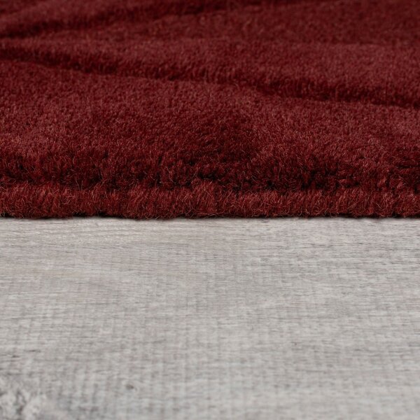 Bordowy wełniany okrągły dywan tkany ręcznie ø 160 cm Shard Red – Flair Rugs