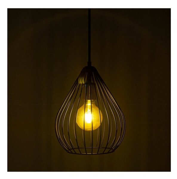 Czarna lampa wisząca z metalowym kloszem ø 24 cm Fasah – Opviq lights