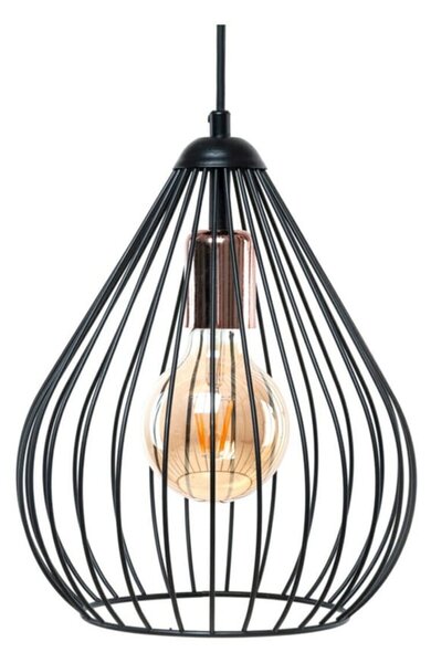 Czarna lampa wisząca z metalowym kloszem ø 24 cm Fasah – Opviq lights