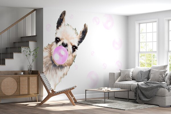 Fototapeta Lama dmuchająca bańkę, Fototapety Młodzieżowe, Popularne Fototapety, u98952 - Tapeko.pl