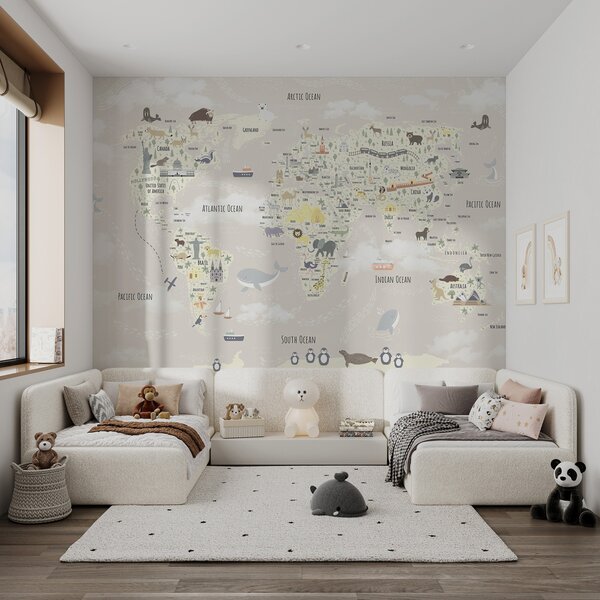 Fototapeta Mapa świata, Fototapety Dziecięce, Popularne Fototapety, u96587v1 - Tapeko.pl