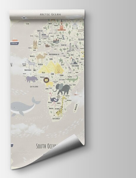 Fototapeta Mapa świata, Fototapety Dziecięce, Popularne Fototapety, u96587v1 - Tapeko.pl