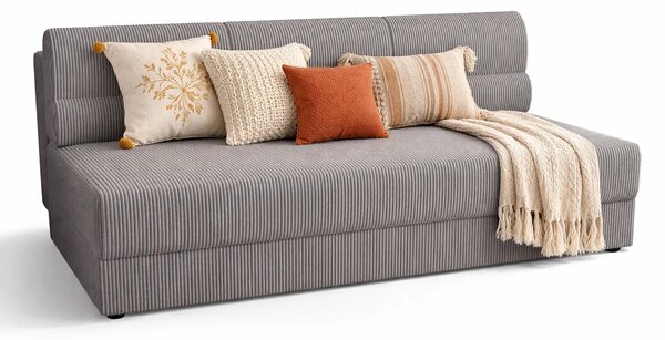 Szara sztruksowa sofa rozkładana L0-K59