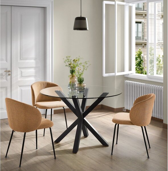 Okrągły stół do jadalni ze szklanym blatem Kave Home, ø 119 cm
