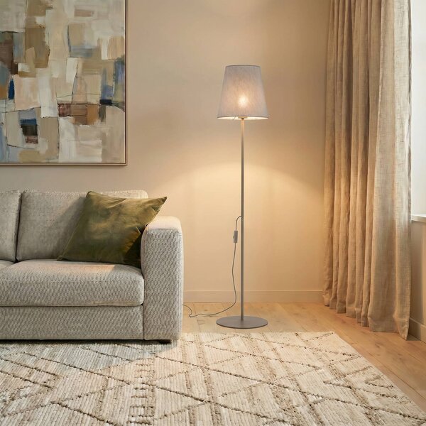 Lampa stojąca Elizabeth TK Lighting, kremowy / amber, salon / jadalnia, tkanina / materiał / jedwab, nowoczesny