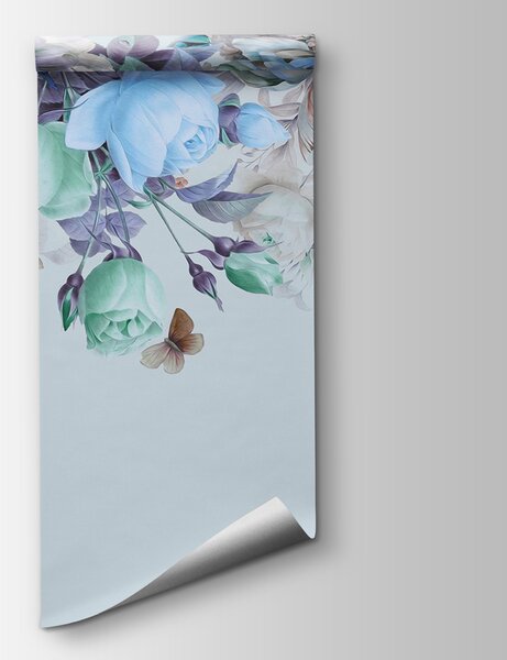 Fototapeta Elegancka kompozycja kwiatowa z motylami, Fototapety Duże kwiaty, Popularne Fototapety, u39845v2 - Tapeko.pl