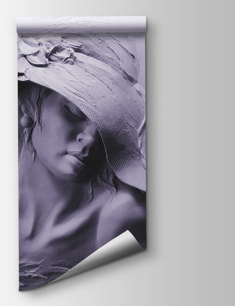 Fototapeta Rzeźba przedstawiająca kobietę w kapeluszu, Fototapety Powiększające wnętrze, Popularne Fototapety, u62592v3 - Tapeko.pl