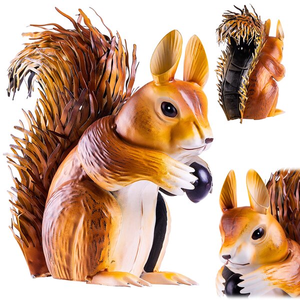 Figura ogrodowa Esson wiewiórka stalowa 28 cm