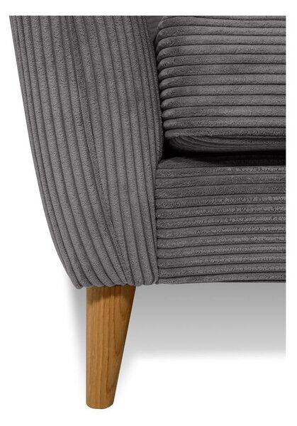 Ciemnoszara sztruksowa sofa 170 cm Paris – Scandic