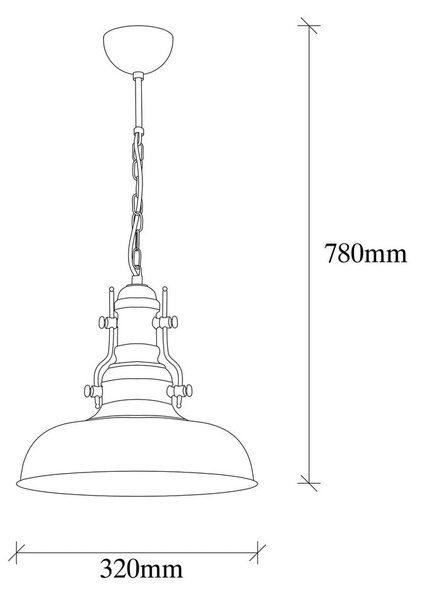 Czarna lampa wisząca z metalowym kloszem ø 32 cm Detroit – Opviq lights