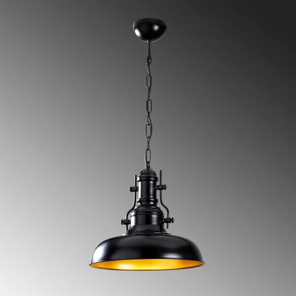 Czarna lampa wisząca z metalowym kloszem ø 32 cm Detroit – Opviq lights