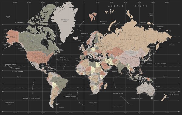 Fototapeta Mapa świata, Fototapety z mapami świata, Popularne Fototapety, u99477 - Tapeko.pl