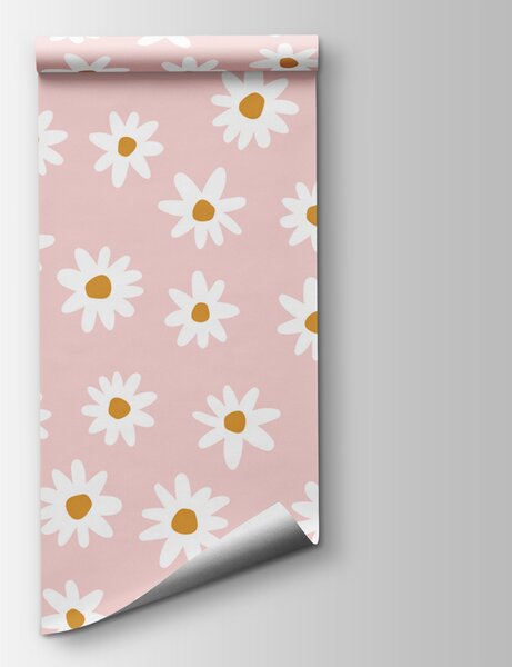 Fototapeta Wzór białych kwiatów na różowym tle, Fototapety Kwiaty, Popularne Fototapety, w00136 - Tapeko.pl