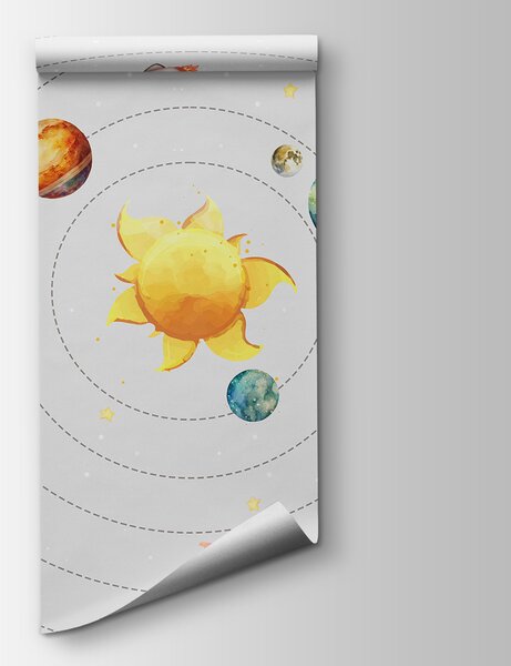 Fototapeta Układ słoneczny z planetami i gwiazdami, Fototapety Kosmos, Popularne Fototapety, w00214 - Tapeko.pl