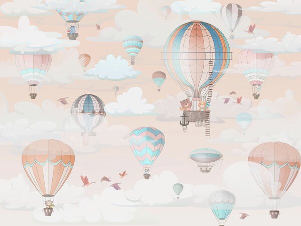 Fototapeta Grupa balonów na ogrzane powietrze na niebie, Fototapety Balony, Popularne Fototapety, w00239 - Tapeko.pl