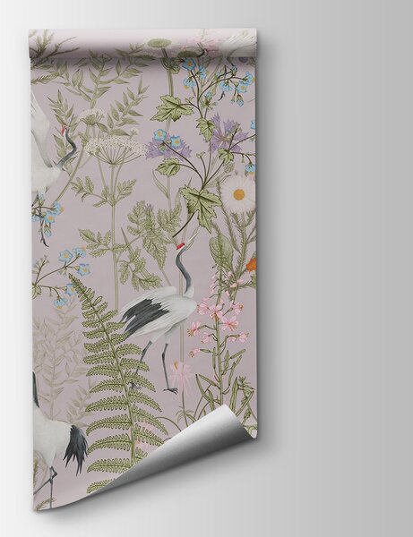 Fototapeta Tapeta z ptakami i roślinami, Fototapety Natura, Popularne Fototapety, w00380v3 - Tapeko.pl