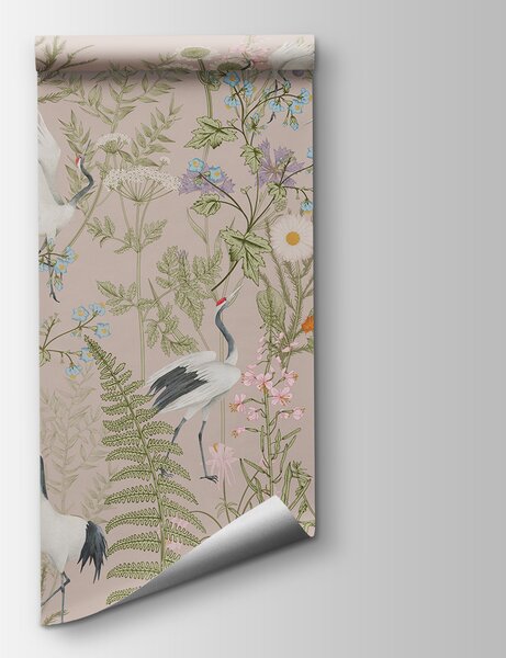 Fototapeta Tapeta z ptakami i roślinami, Fototapety Natura, Popularne Fototapety, w00380 - Tapeko.pl