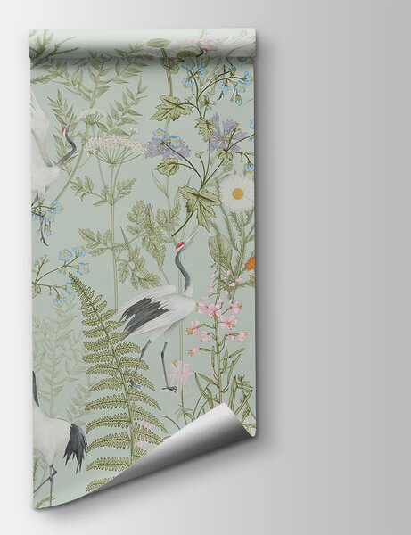 Fototapeta Tapeta z ptakami i roślinami, Fototapety Natura, Popularne Fototapety, w00380v4 - Tapeko.pl