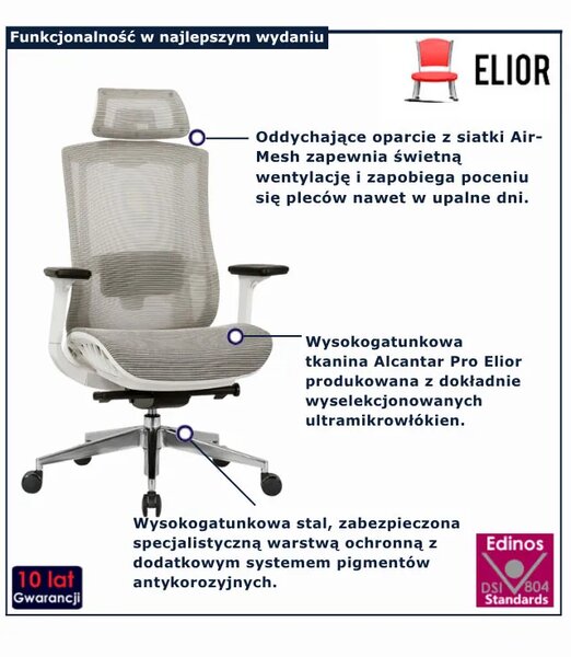 Beżowy fotel obrotowy oddychający S8-S18