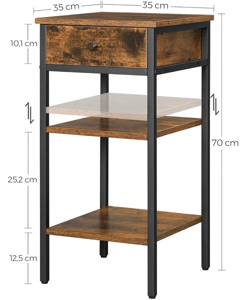 Loftowa szafka nocna dąb rustykalny P9-R81