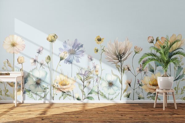 Fototapeta Akwarela przedstawiająca kwiaty, Fototapety Duże kwiaty, Popularne Fototapety, w00398 - Tapeko.pl