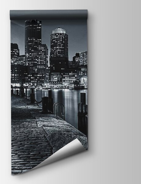 Fototapeta Panorama miasta ze światłami na wodzie, Fototapety miasta na ścianie, Popularne Fototapety, u54150 - Tapeko.pl