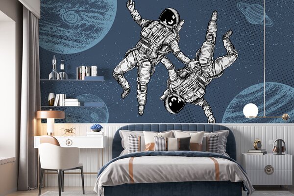 Fototapeta Dwóch astronautów unoszących się w przestrzeni kosmicznej, Fototapety Kosmos, Popularne Fototapety, w00630v1 - Tapeko.pl