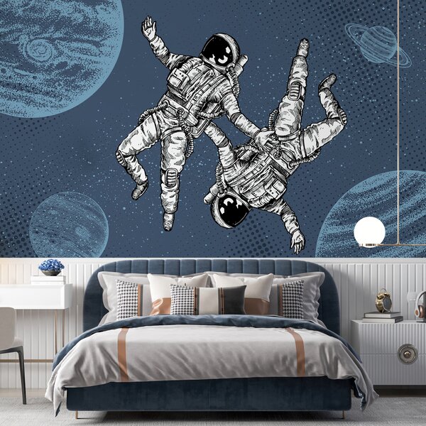 Fototapeta Dwóch astronautów unoszących się w przestrzeni kosmicznej, Fototapety Kosmos, Popularne Fototapety, w00630v1 - Tapeko.pl