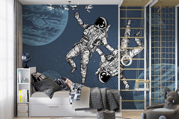 Fototapeta Dwóch astronautów unoszących się w przestrzeni kosmicznej, Fototapety Kosmos, Popularne Fototapety, w00630v1 - Tapeko.pl