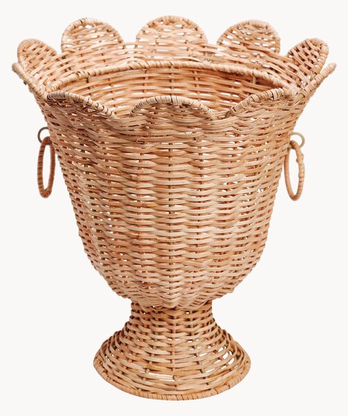 Ręcznie wykonany wazon dekoracyjny z rattanu Scallop, W 31 cm