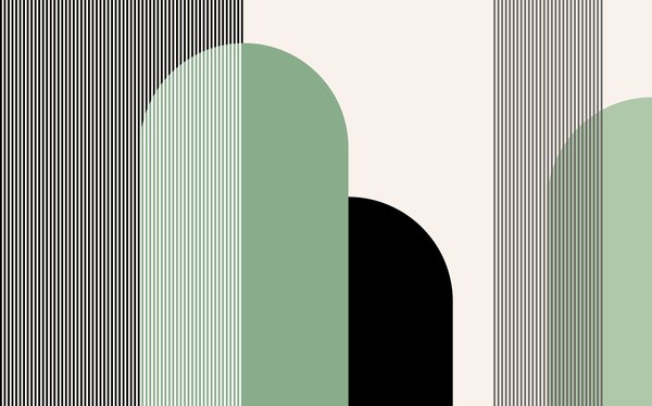 Fototapeta Zielone i czarne geometryczne kształty, Fototapety Paski, Popularne Fototapety, w00631v1 - Tapeko.pl