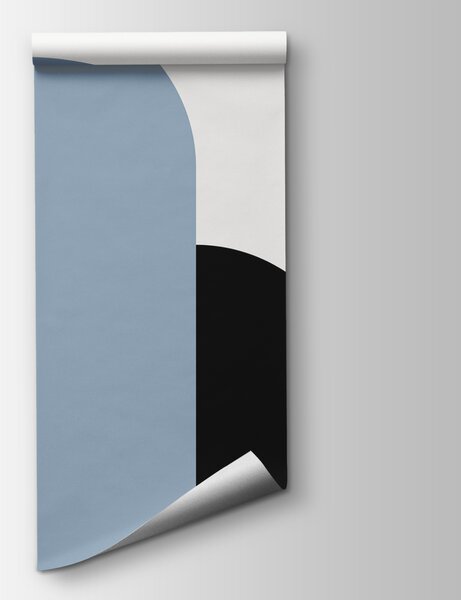Fototapeta Czarno-białe i niebieskie geometryczne kształty, Fototapety Paski, Popularne Fototapety, w00631v2 - Tapeko.pl