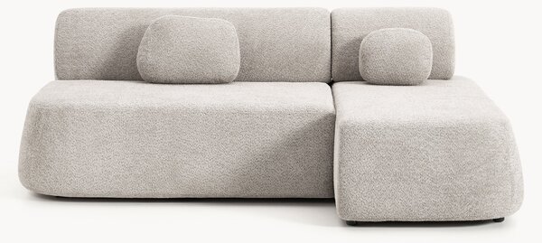 Narożna sofa rozkładana Teddy-Bouclé z miejscem do przechowywania Pao