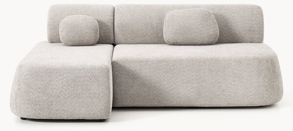 Narożna sofa rozkładana Teddy-Bouclé z miejscem do przechowywania Pao