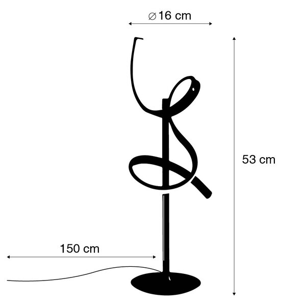 Designerska lampa stołowa z mosiądzu z diodą LED i ściemniaczem - Krisscross Oswietlenie wewnetrzne