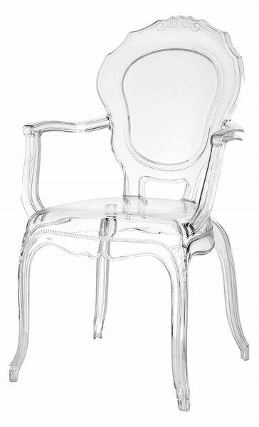 MebleMWM Krzesło transparentne Queen Arm