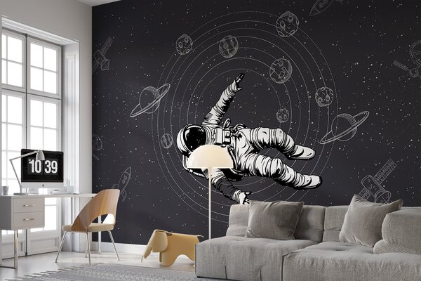Fototapeta Astronauta unoszący się w przestrzeni kosmicznej, Fototapety Kosmos, Popularne Fototapety, w00712v5 - Tapeko.pl