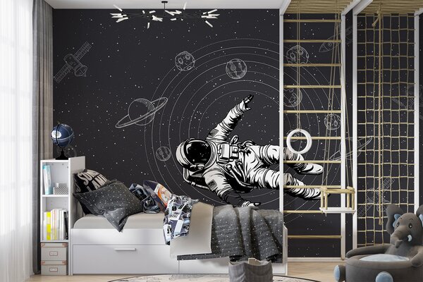 Fototapeta Astronauta unoszący się w przestrzeni kosmicznej, Fototapety Kosmos, Popularne Fototapety, w00712v5 - Tapeko.pl