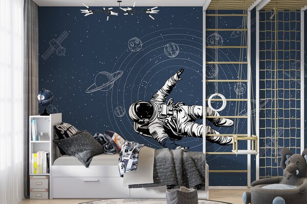 Fototapeta Astronauta unoszący się w przestrzeni kosmicznej, Fototapety Kosmos, Popularne Fototapety, w00712 - Tapeko.pl