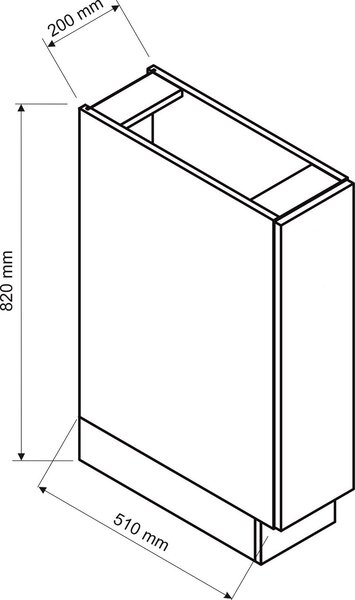 Szafka cargo 20 cm dąb artisan + szary L4-R19