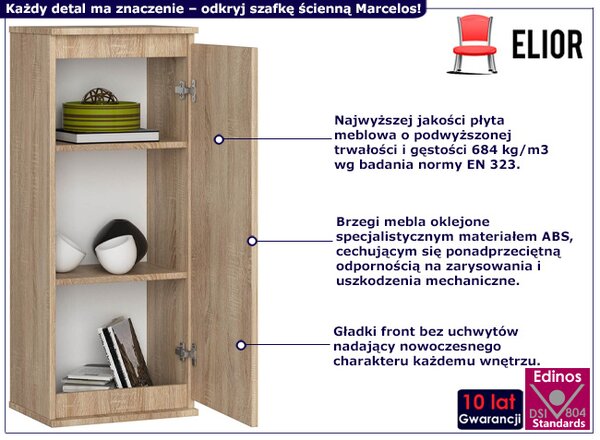 Klasyczna wisząca szafka z półkami dąb sonoma N6-N67