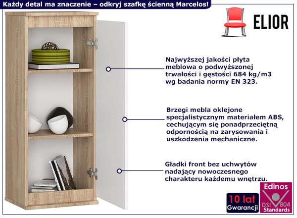 Szafka wisząca w skandynawskim stylu dąb sonoma + biały R3-P32