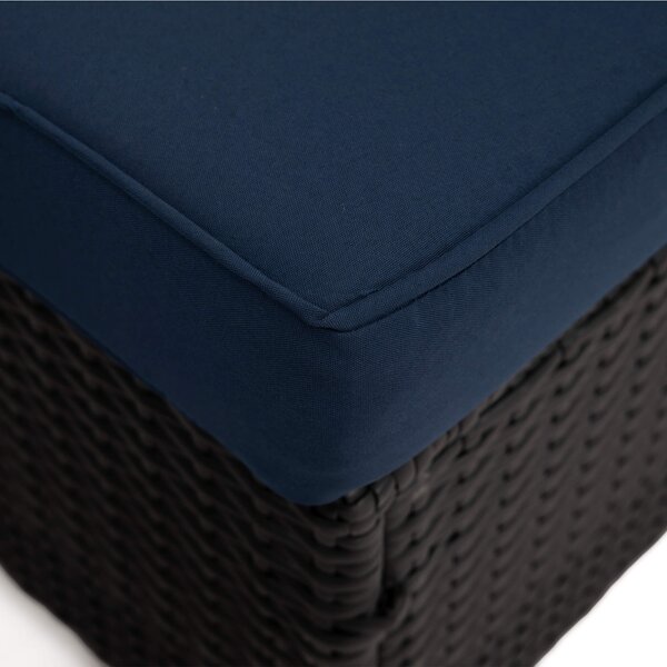 MebleMWM Zestaw mebli ogrodowych z technorattanu ALVANI HK | Czarny | Navy blue poduszki
